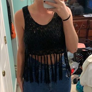 Black crochet top ⚡️3/$15 or 5/$25⚡️